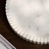 Tiree 30cm Round Tray - White Marble - Laura James