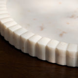 Tiree 30cm Round Tray - White Marble - Laura James