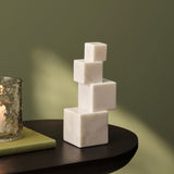 Tiree 23cm Abstract Ornament - White Marble - Laura James 