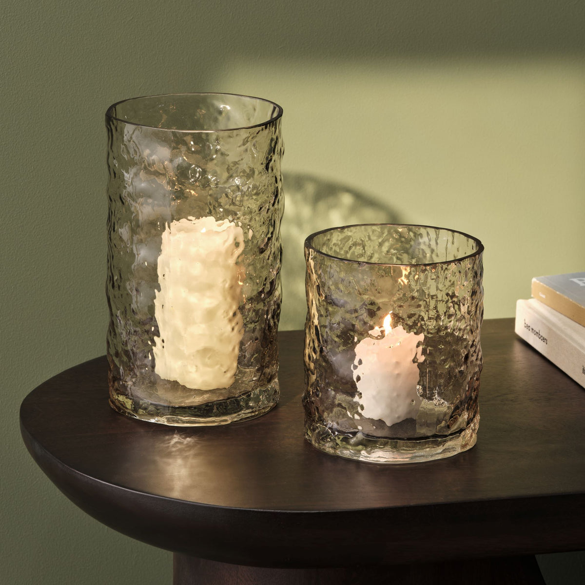 Fiorana 20cm Glass Hurricane - Driftwood - Laura James