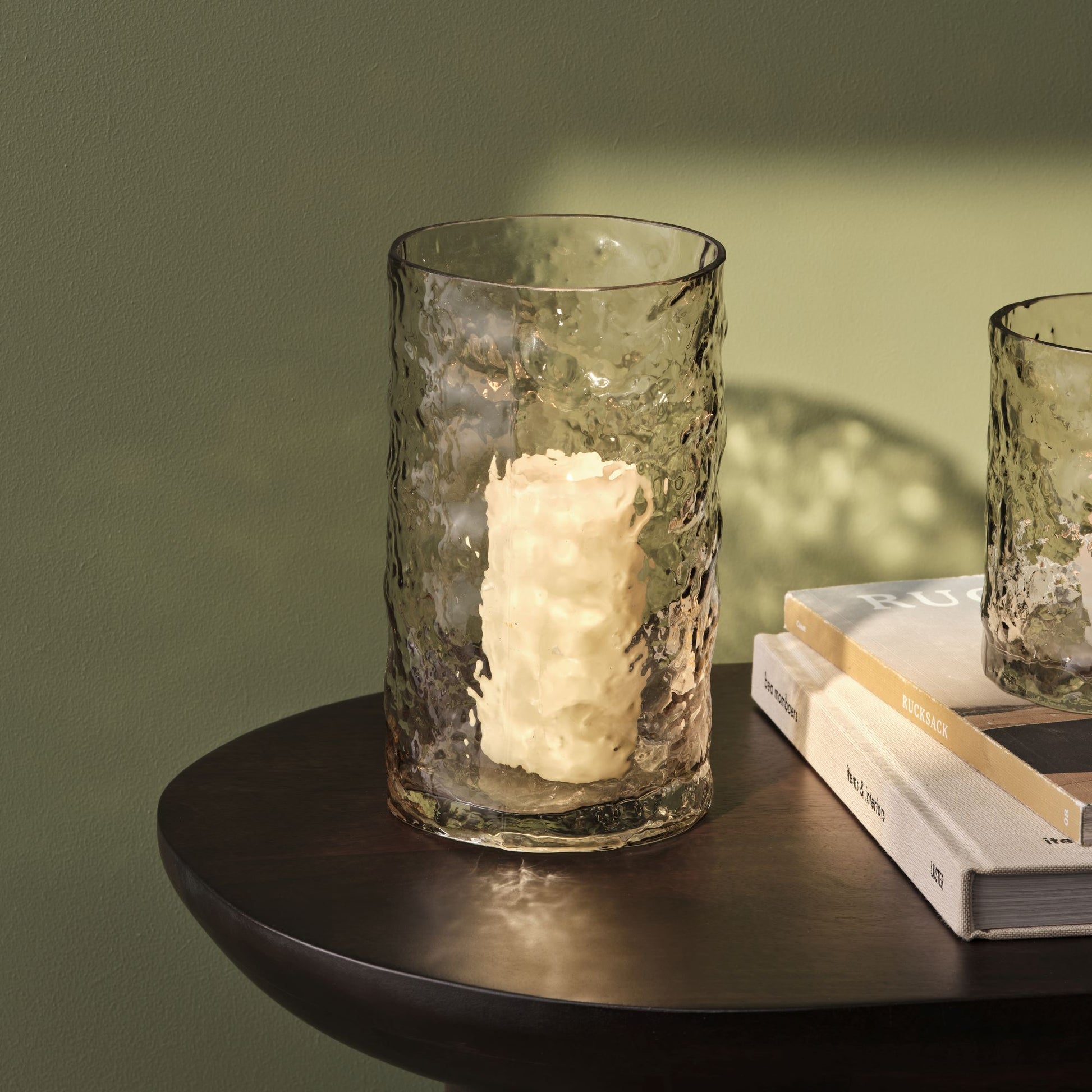 Fiorana Glass Hurricane - Set of 2 - Driftwood - Laura James
