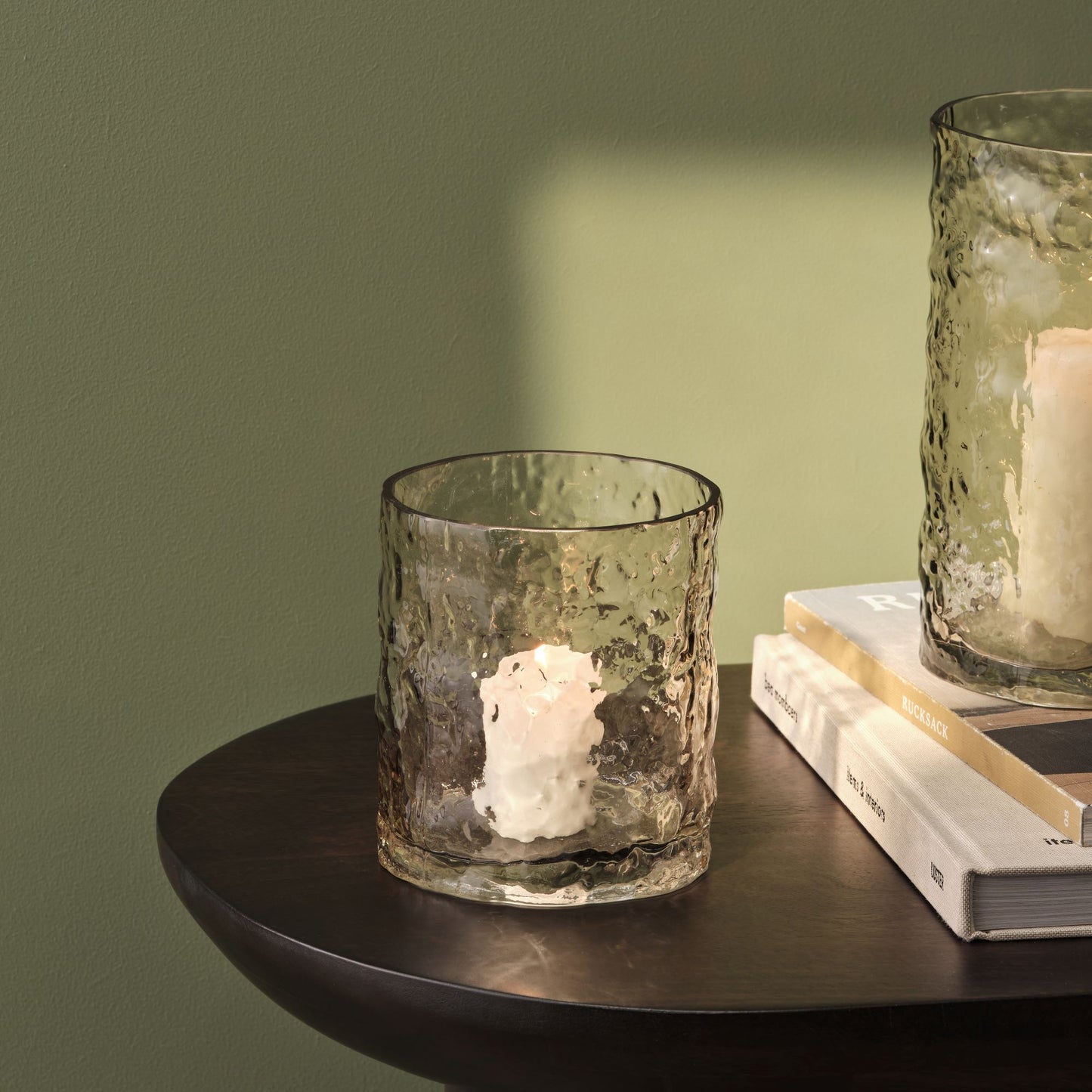 Fiorana Glass Hurricane - Set of 2 - Driftwood - Laura James