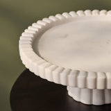 Tiree 25cm Round Cake Stand - White Marble - Laura James 