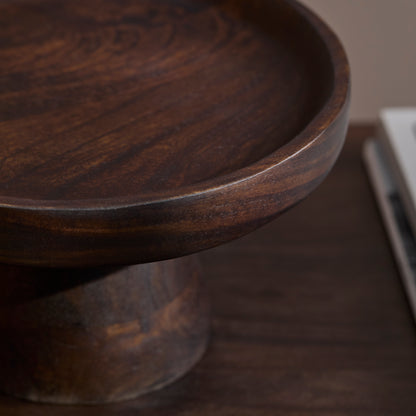 Alder 30cm Wooden Cake Stand - Coffee Brown Mangowood - Laura James 