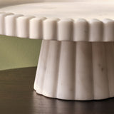 Tiree 25cm Round Cake Stand - White Marble - Laura James 