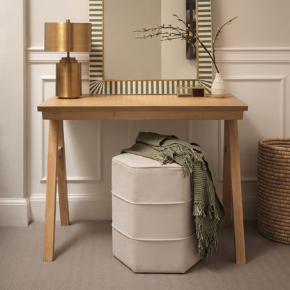 Margot 46cm Hexagon Footstool - Ivory - Laura James 