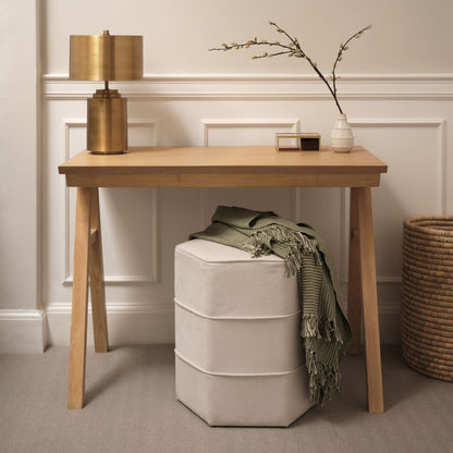 Sabina 100cm Rectangular Desk - Whitewash Oak - Laura James 