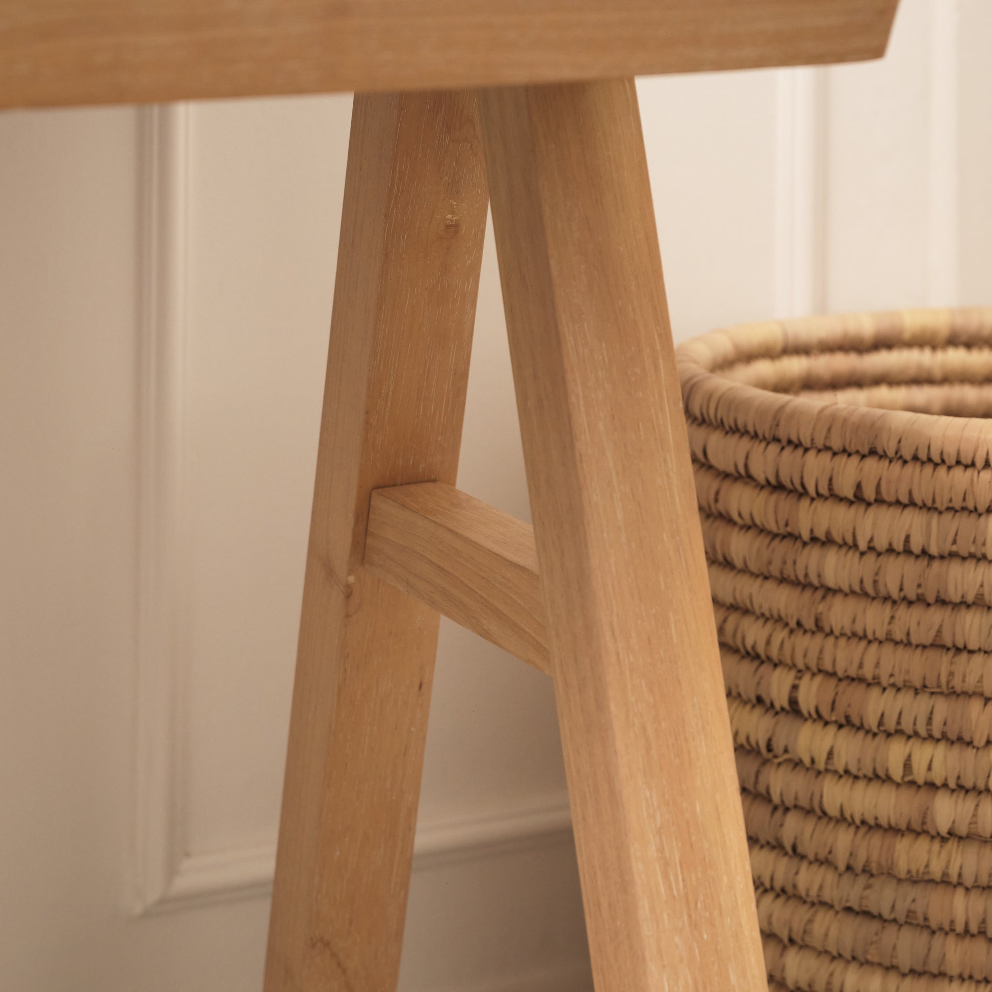 Sabina 100cm Rectangular Desk - Whitewash Oak - Laura James 