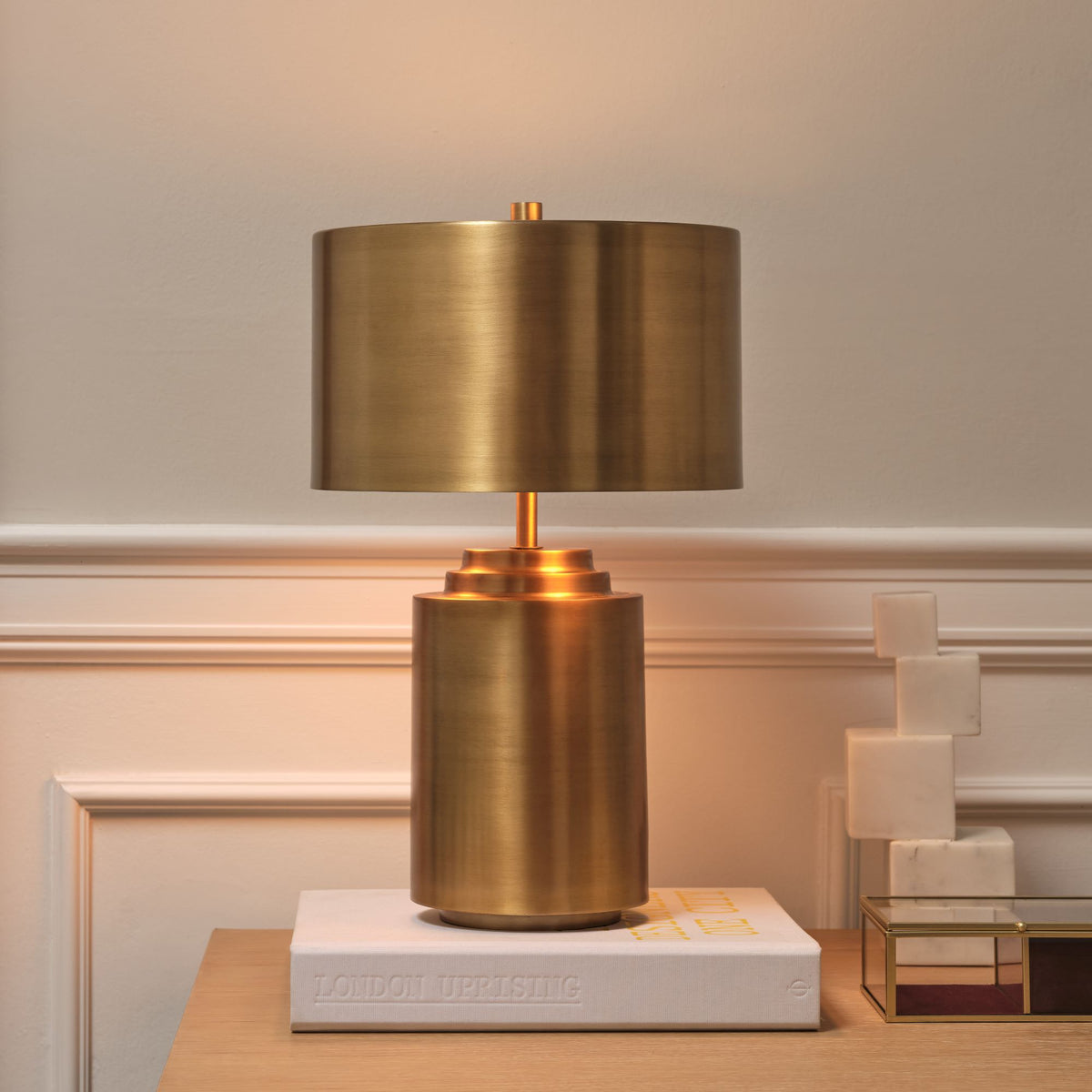 Elterwater 40cm Metal Table Lamp - Heirloom Brass - Laura James 