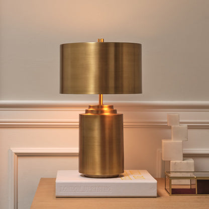 Elterwater 40cm Metal Table Lamp - Heirloom Brass - Laura James 