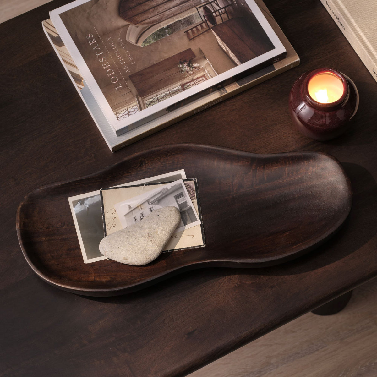 Epwell 40cm Serving Dish - Coffee Brown Mango Wood - Laura James 