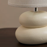 Chesil 29cm Table Lamp - Off White with Alabaster White Linen Shade - Laura James 