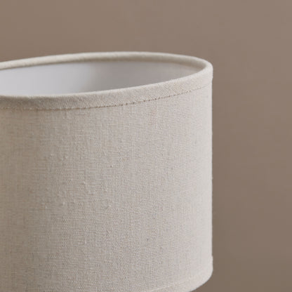 Chesil 29cm Table Lamp - Off White with Alabaster White Linen Shade - Laura James 
