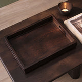 Alder 40cm Rectangular Wooden Tray - Coffee Brown - Laura James 