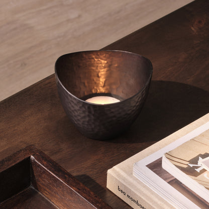 Meldon 10cm Metal Candle Holder - Black - Laura James 