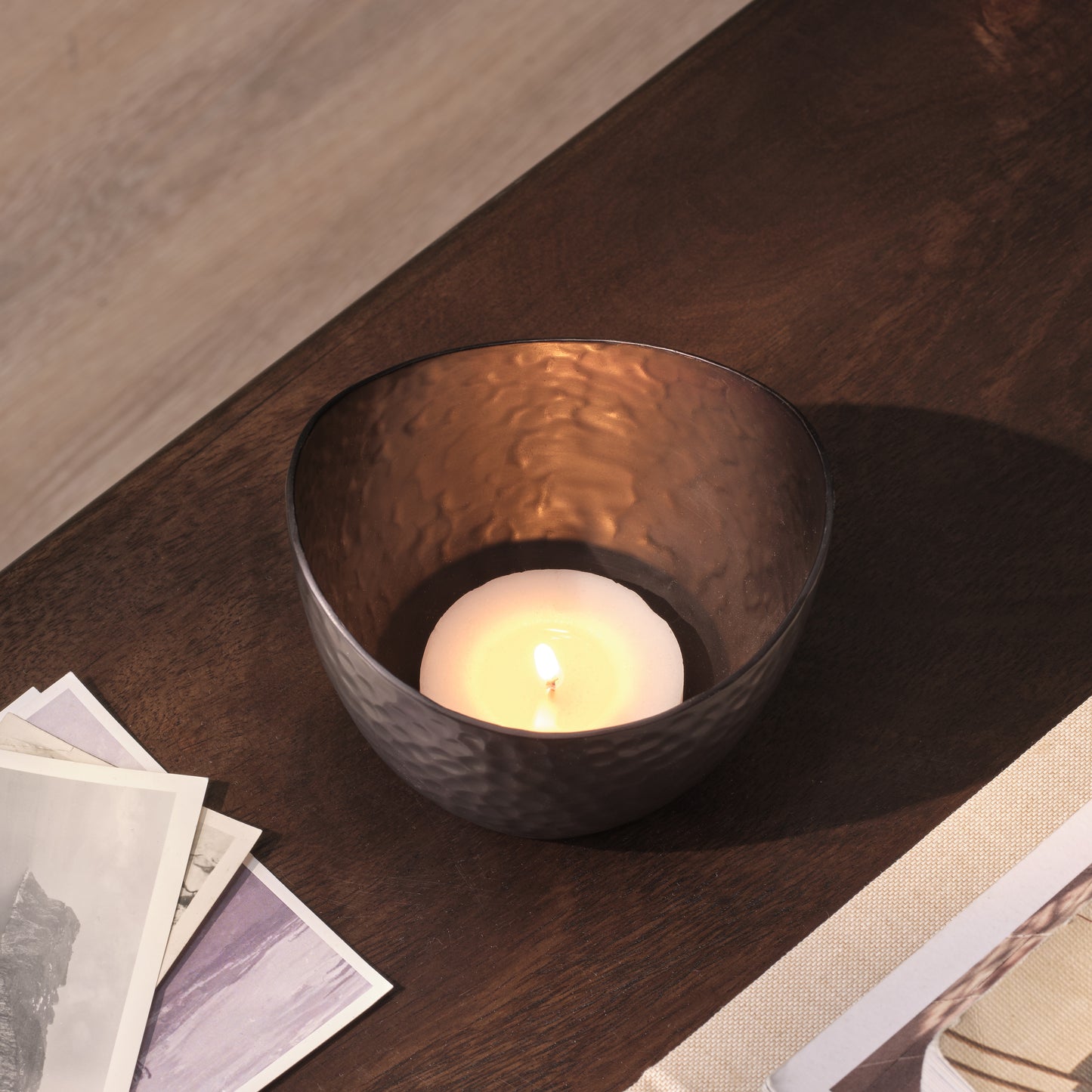 Meldon 10cm Metal Candle Holder - Black - Laura James 