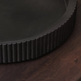 Jade 35cm Round Ribbed Tray - Jet Black Mango Wood - Laura James 