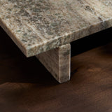 Tiree 30cm Rectangular Footed Tray - Beige Marble - Laura James 