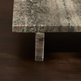 Tiree 30cm Rectangular Footed Tray - Beige Marble - Laura James 