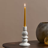 Alder 18cm Ceramic Candlestick Set of 2 - Off White - Laura James 