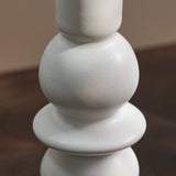 Alder 18cm Ceramic Candlestick Set of 2 - Off White - Laura James 
