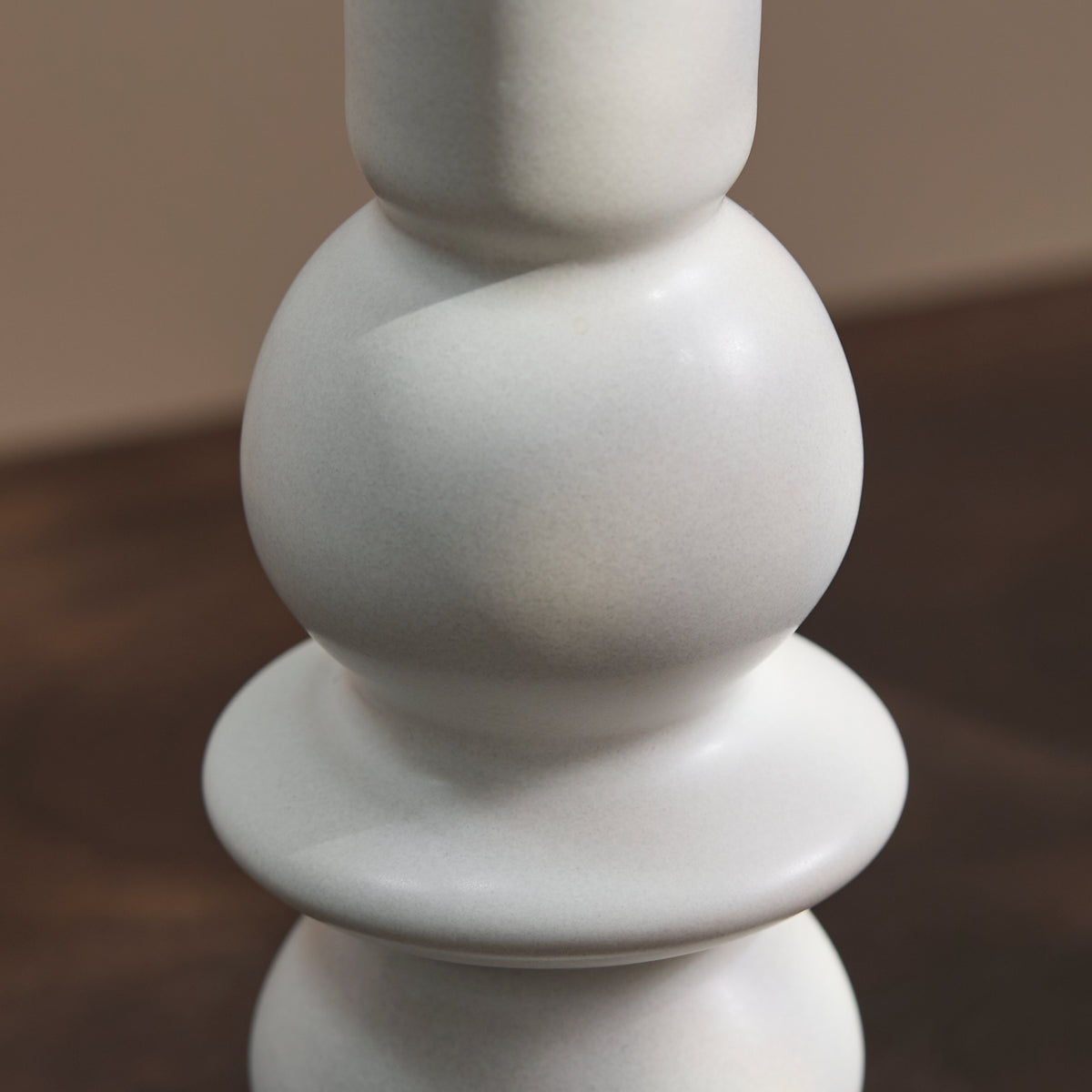 Alder 18cm Ceramic Candlestick Set of 2 - Off White - Laura James 