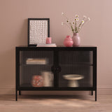 Indiana Black Metal 2 Door Sideboard - 120cm - Laura James 