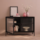 Indiana Black Metal 2 Door Sideboard - 120cm - Laura James 