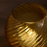 Lacaze 10cm Glass Tea Light Holder - Amber Yellow - Laura James