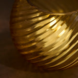 Lacaze 10cm Glass Tea Light Holder - Amber Yellow - Laura James