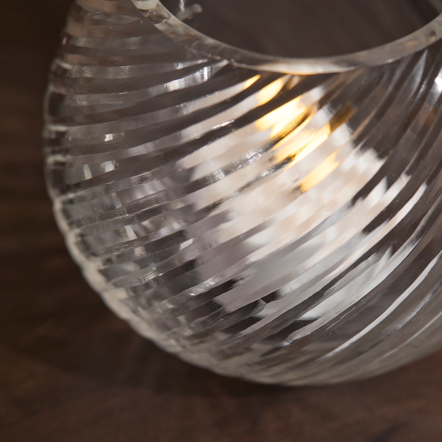Lacaze 10cm Glass Tea Light Holder - Clear - Laura James 
