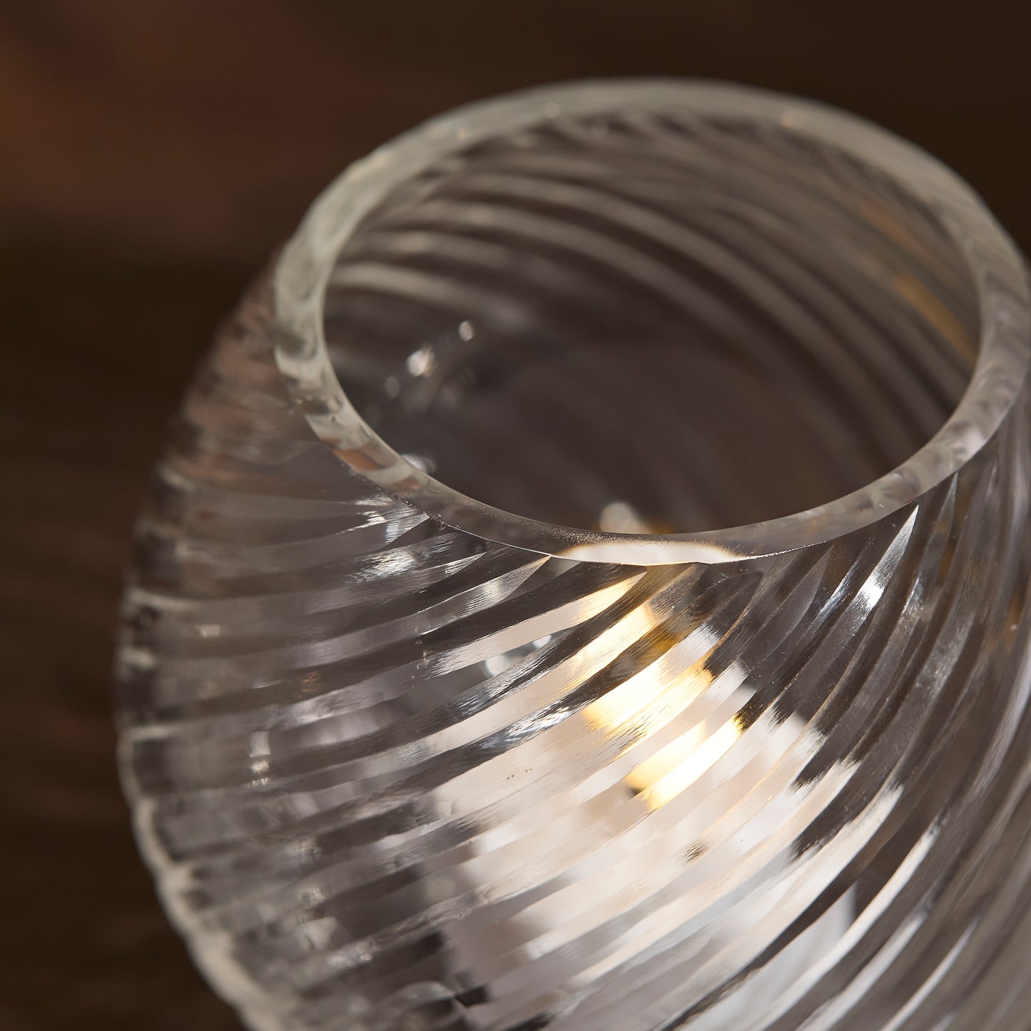 Lacaze 10cm Glass Tea Light Holder - Clear - Laura James 