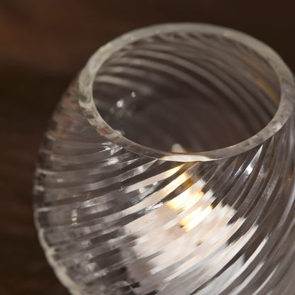 Lacaze 10cm Glass Tea Light Holder - Clear - Laura James 