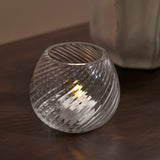 Lacaze 10cm Glass Tea Light Holder - Clear - Laura James 