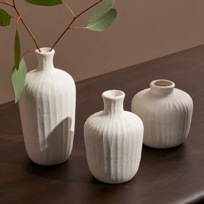 Bayswater Set of 3 Ceramic Vase - Off White - Laura James 