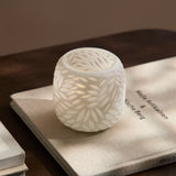 Vetralla 9cm Glass Tea Light Holder - White