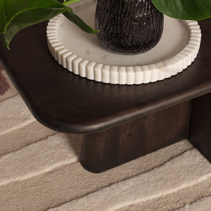 Bastian 100cm Coffee Brown Mango Wood Coffee Table - Laura James 