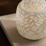 Vetralla 9cm Glass Tea Light Holder - White