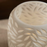Vetralla 9cm Glass Tea Light Holder - White