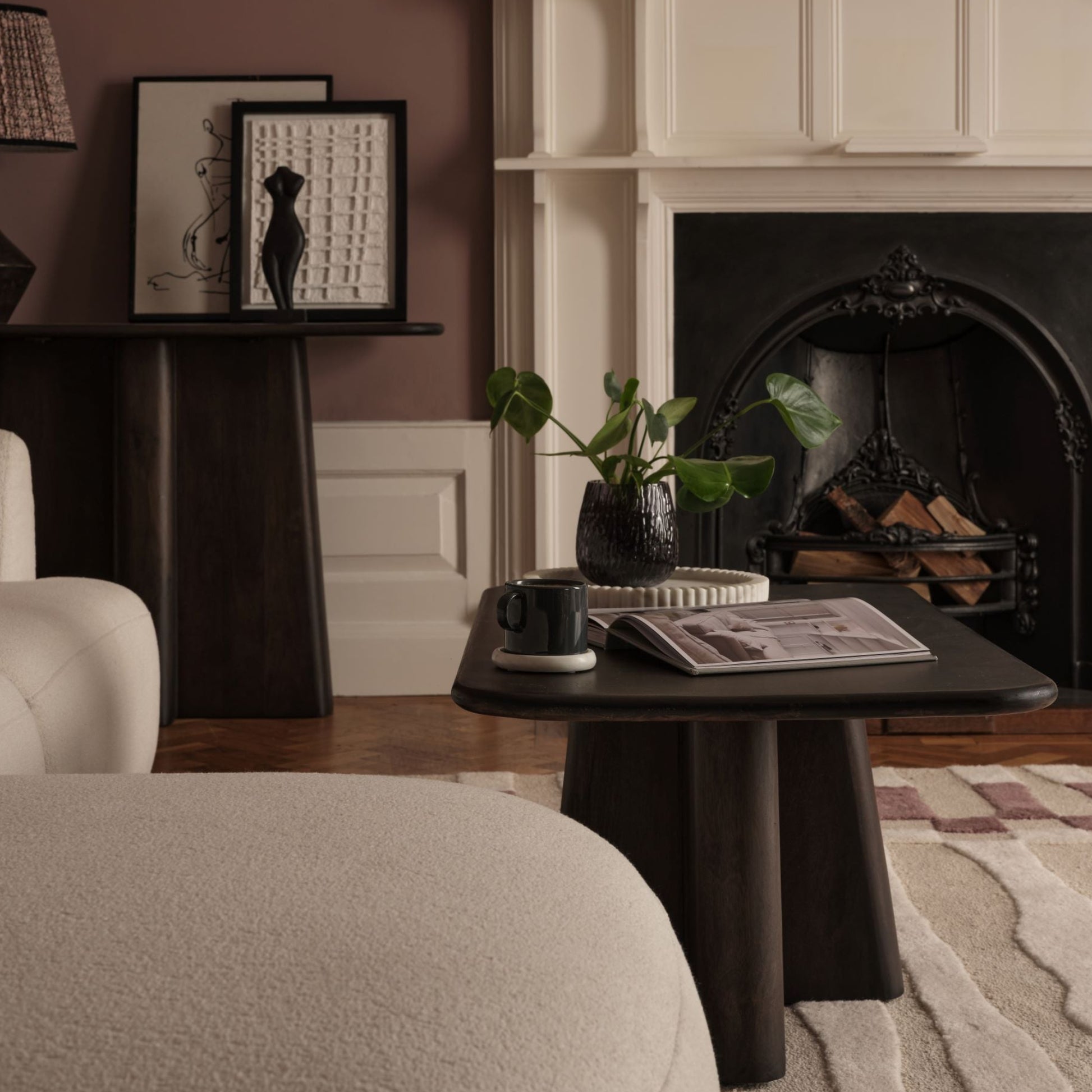 Bastian 100cm Coffee Brown Mango Wood Coffee Table - Laura James 