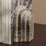 Tiree 15cm Set of 2 Arch Bookends - Beige Marble - Laura James 