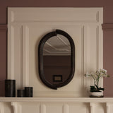 Octavia 80cm Rounded Rectangular Wall Mirror - Coffee Brown Mango Wood - Laura James 