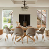 Amelia Whitewash Dining Table Set - 6 Seater - Marilyn Soft Beige Dining Chairs - Whitewash Legs
- Laura James 