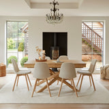 Ellis Light Beige Boucle Dining Chairs - Set of 2 - Whitewash Oak Legs