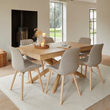 Amelia Whitewash Wood Dining Table - Non Extendable - Black Legs