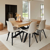 Amelia-whitewash-black-legs-6-seater-dining-set-bella-boucle-dining-chairs