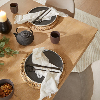 Amelia Whitewash Dining Table Set - 6 Seater - Ellis  Boucle Dining Chairs - Whitewash Legs - Laura James 