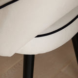 Marilyn Ivory with Black Piping Dining Chairs with Black Legs - Laura James 