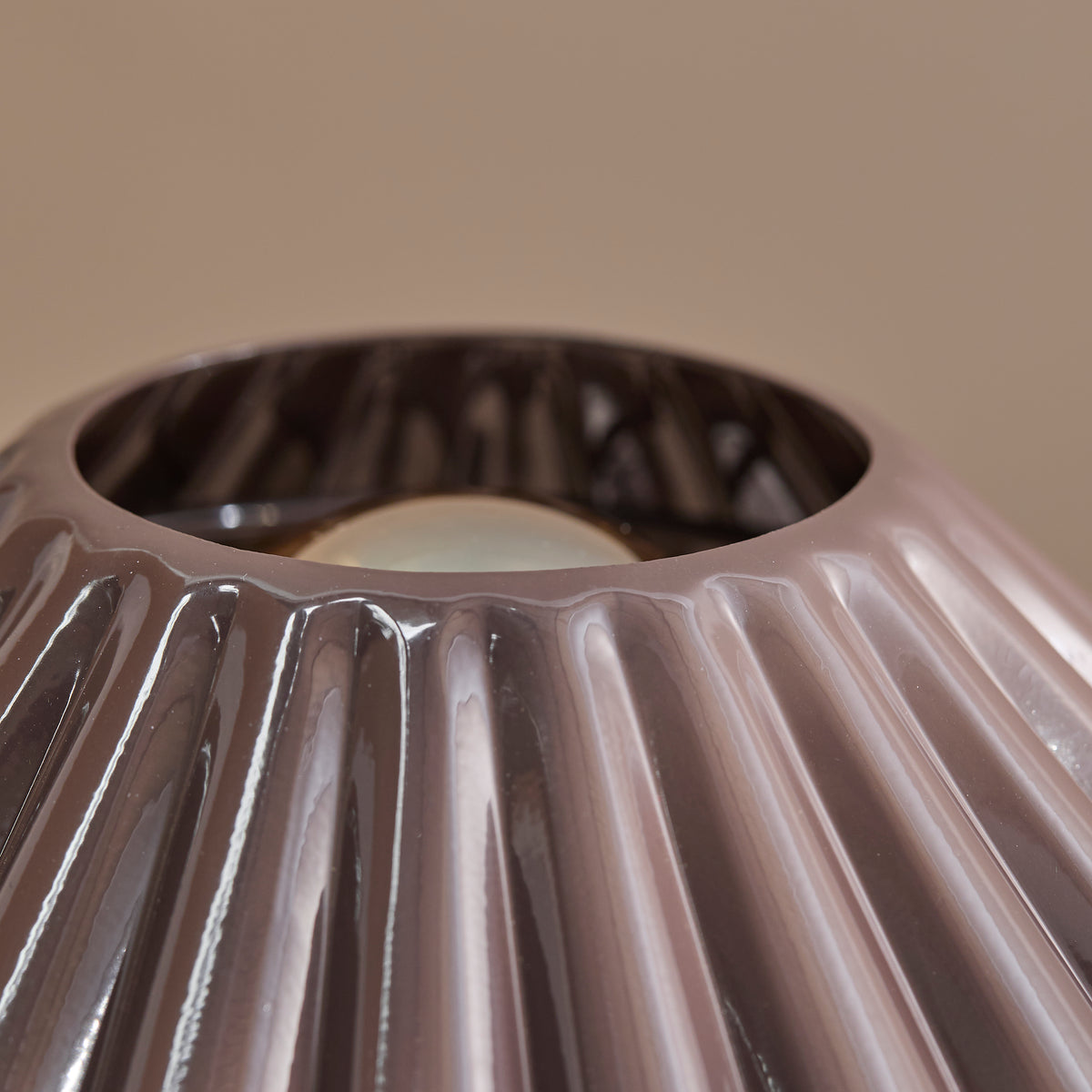 Wicken 37cm Metal Table Lamp - Cocoa Brown - Laura James 