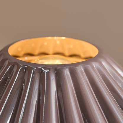 Wicken 37cm Metal Table Lamp - Cocoa Brown - Laura James 